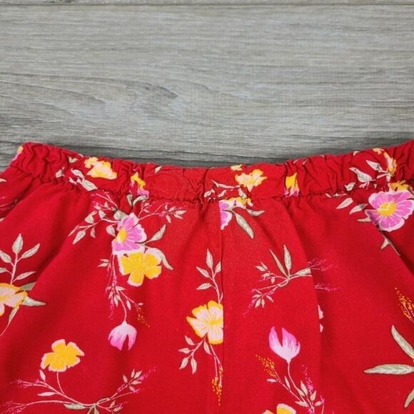 STREETWEAR Society Red Floral Ruffle Shorts Small - Picture 7 of 13